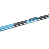 Peradon Queuekoffer HALO dünn mit schwarzen und himmelblauen Streifen für einteilige Queues