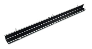 Peradon Queuekoffer Halo breit in Schwarz mit silbernen Nähten für einteilige Queues