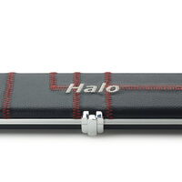 Peradon Queuekoffer Halo breit in Schwarz mit roten Nähten für einteilige Queues