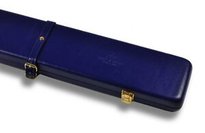 Lederkoffer Blau für 3/4 geteilte Queues nah