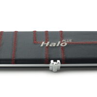 Peradon Queuekoffer Halo extrabreit Schwarz mit roten Nähten für einteilige Queues