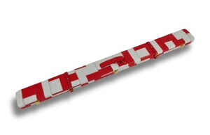 Flickwerk Lederkoffer Weiß Rot für 3/4-geteilte Queues zu ganz