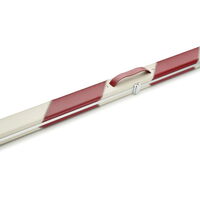 Peradon Queuekoffer Halo breit mit rot-creme Streifen für einteilige Queues