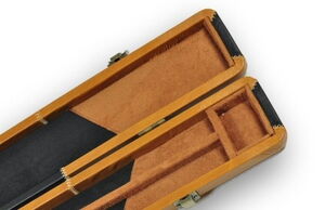 Leather Look Koffer Schwarz Braun für 3/4 geteilte Queues offen