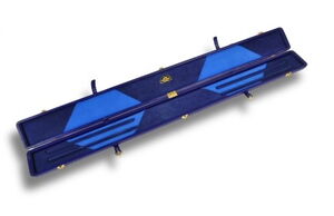 Lederkoffer Blau für 3/4 geteilte Queues offen ganz