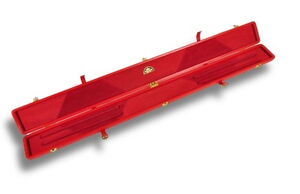 Lederkoffer Rot für 3/4 geteilte Queues offen ganz