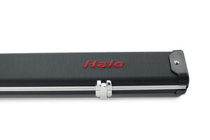 Peradon Queuekoffer Halo breit in Schwarz mit rotem Logo für einteilige Queues