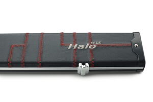 Peradon Queuekoffer Halo extrabreit Schwarz mit roten Nähten für einteilige Queues